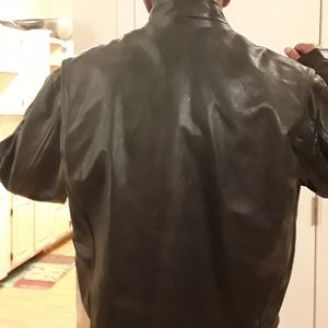 Heavy black leather Motorcycle jacket